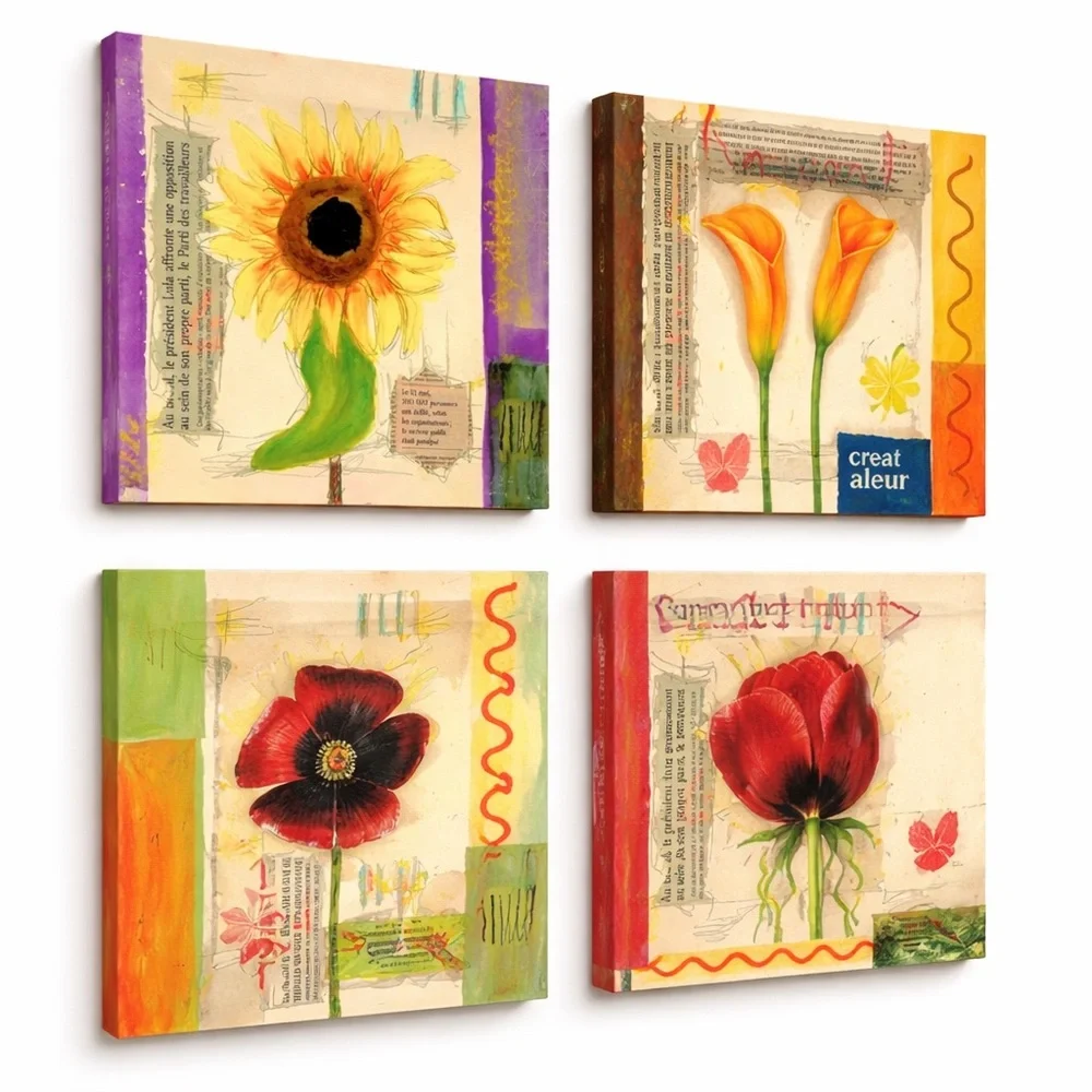 Z Gallerie “Floral Create” Canvas Print – 14” x 14” – Ready to Hang